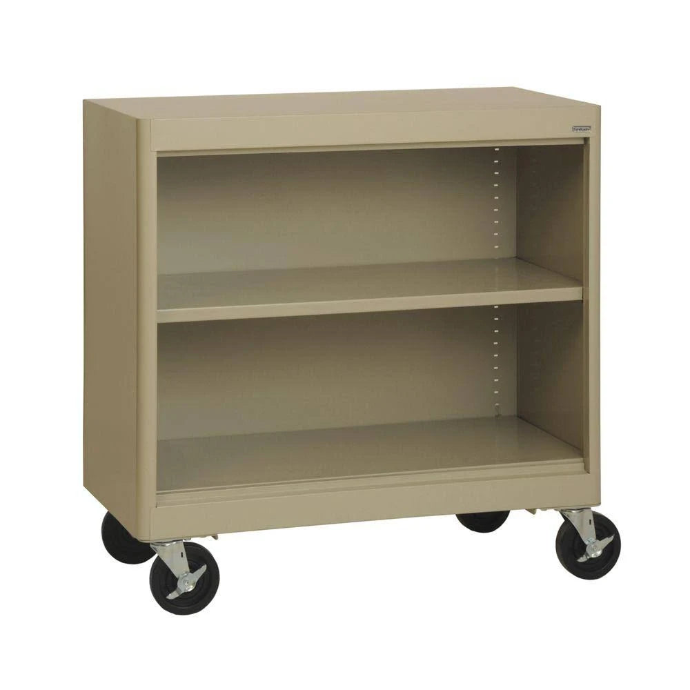 Metal 2-Shelf Cart Bookcase with Adjustable Shelves C11732