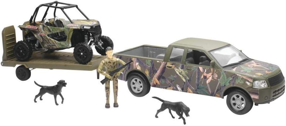 Green Camo Pickup Truck with Polaris Razor and Figure Set V95509