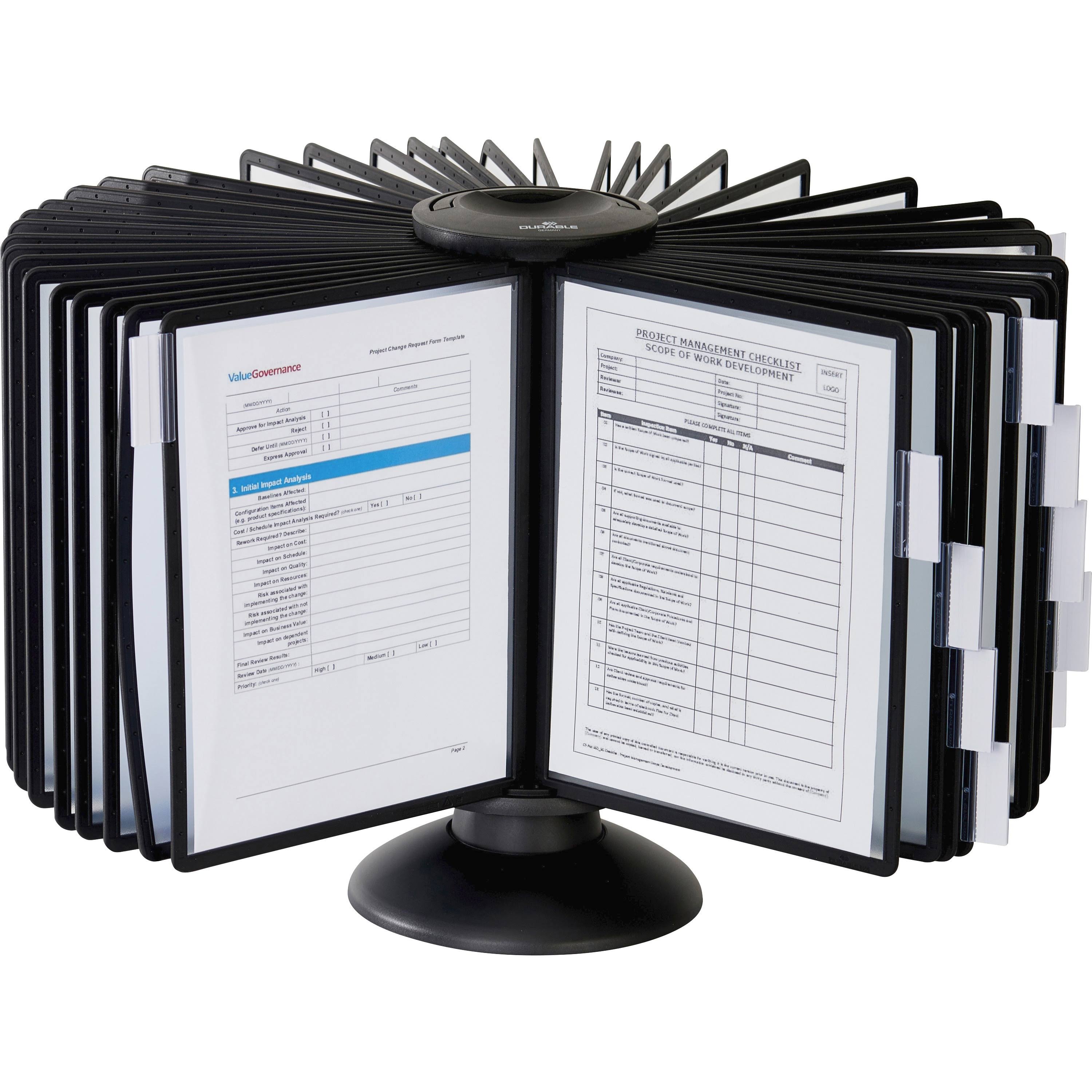 Black Sherpa 40-Panel Carousel Reference System, 80-Sheet Capacity I8229