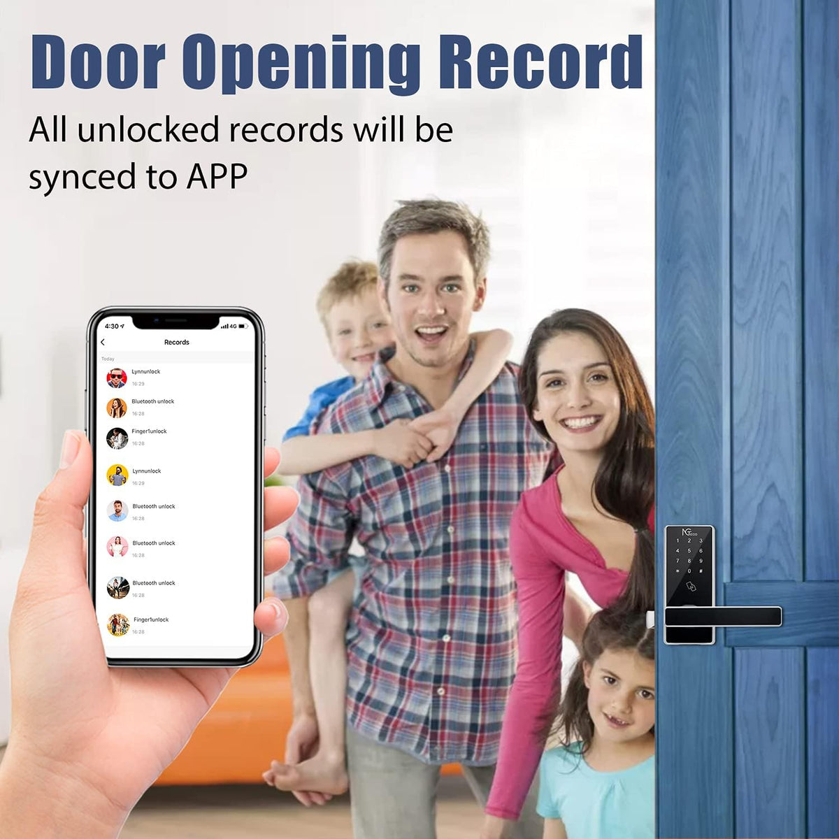 Smart Lock with WiFi Keyless Entry Digital Keypad X7565