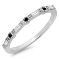 14K Gold Black & White Diamond Wedding Band U906
