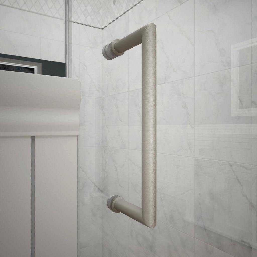 Brushed Nickel Frameless Hinged Shower Door X658341