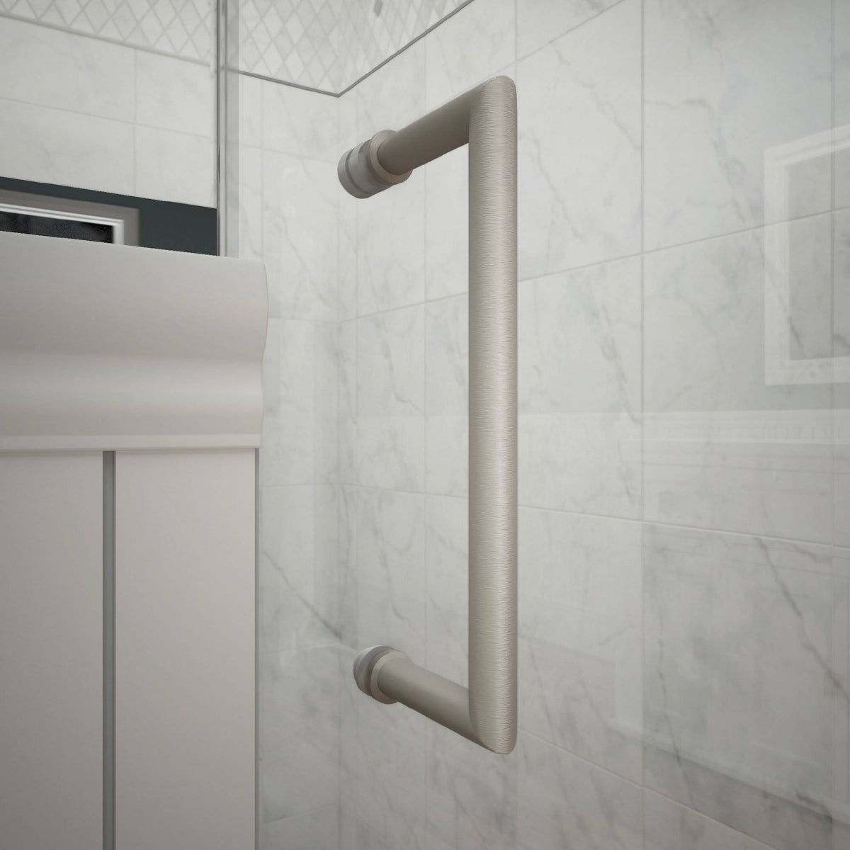 Brushed Nickel Frameless Hinged Shower Door X658341