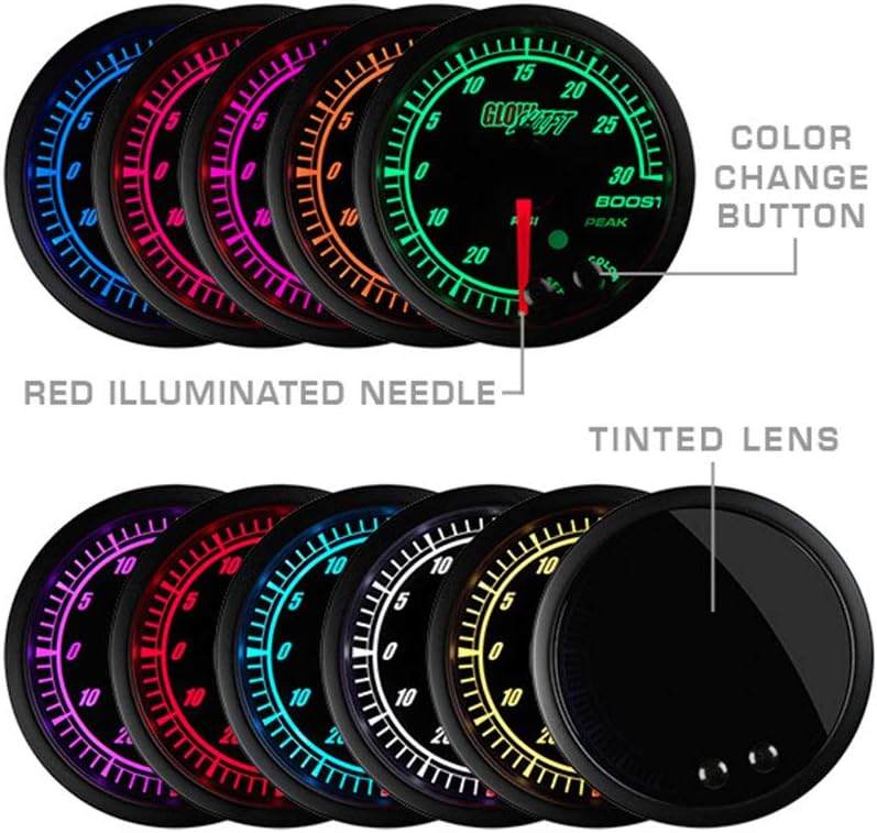 Black Dial Tinted Lens 2-1/16 52mm Air/Fuel Ratio Gauge V253313