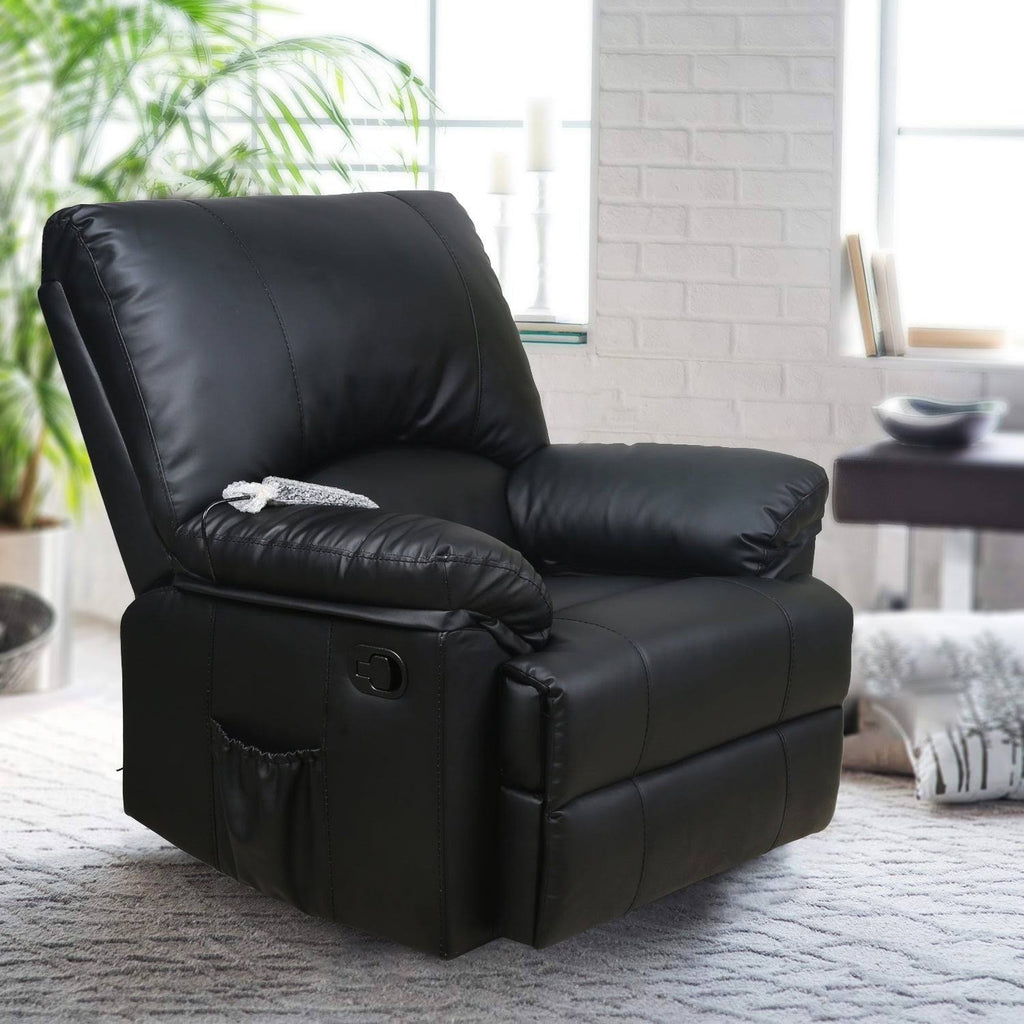 Black PU Leather Rocker Recliner H376605