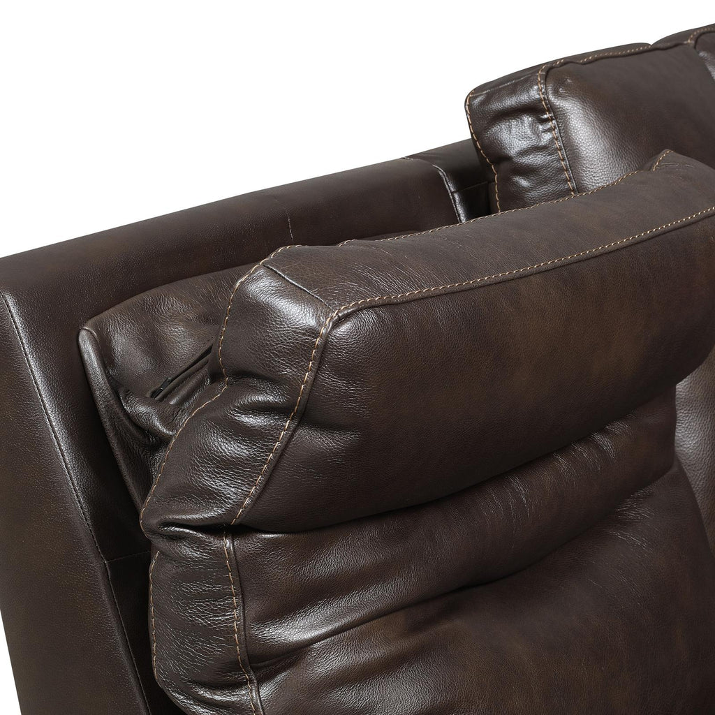 Dark Brown Leather Power Recliner Sofa B38881