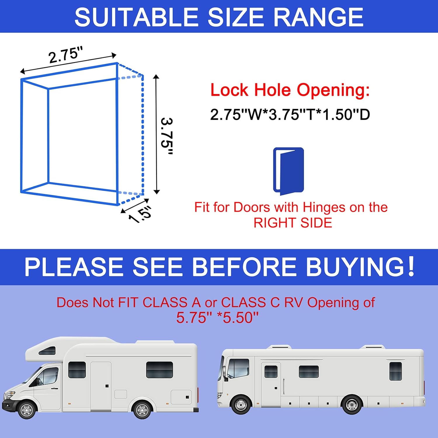 RV Keyless Entry Door Lock with Backlit Keypad and Install Tools K56687