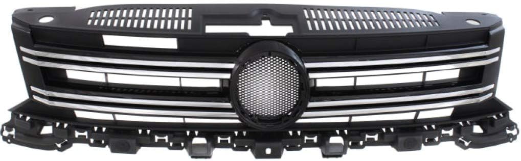 Textured Black Plastic Grille Assembly with Chrome Molding V588190