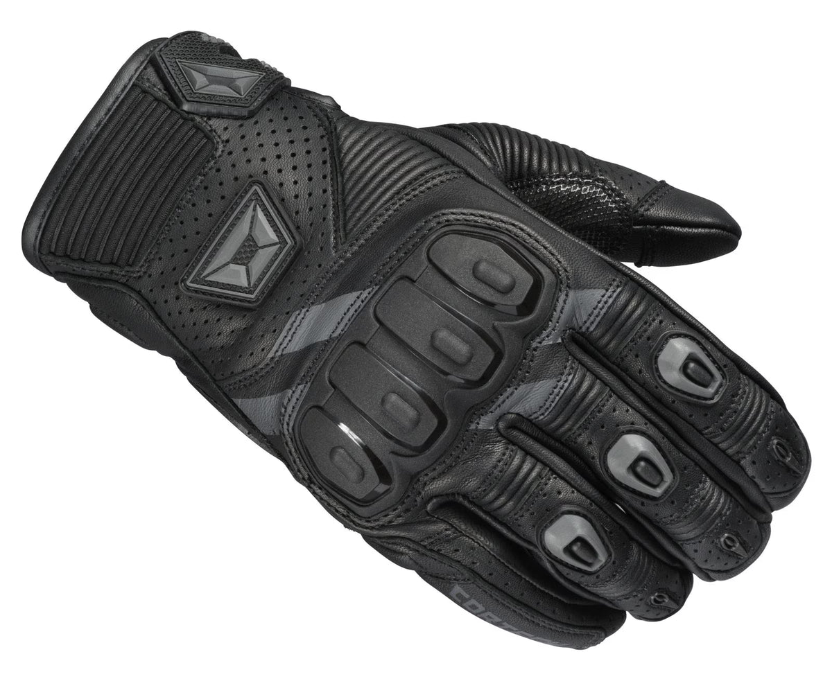 Mens Leather Motorcycle Gloves Black MD Q71764