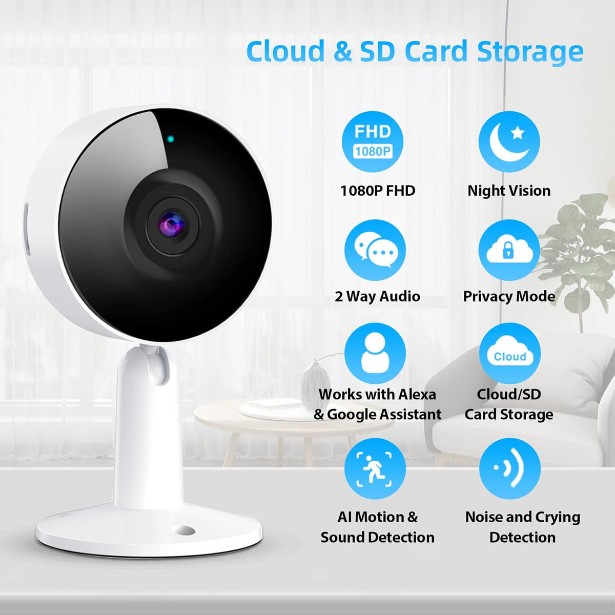 1080P HD WiFi Security Camera with Night Vision W21993
