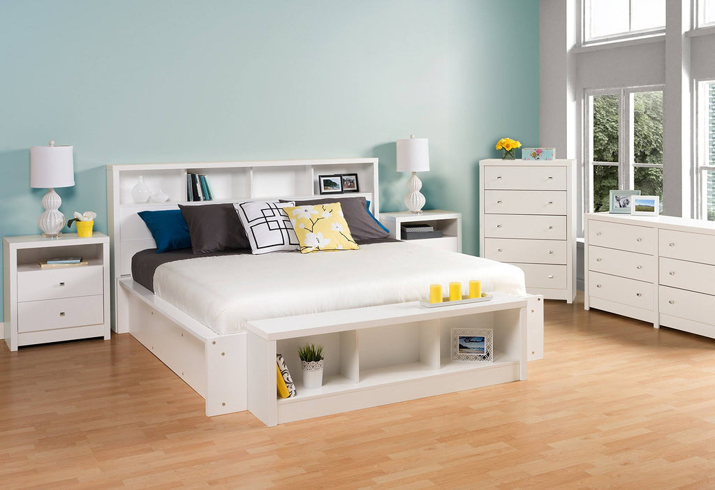 White 2 Drawer Nightstand I545