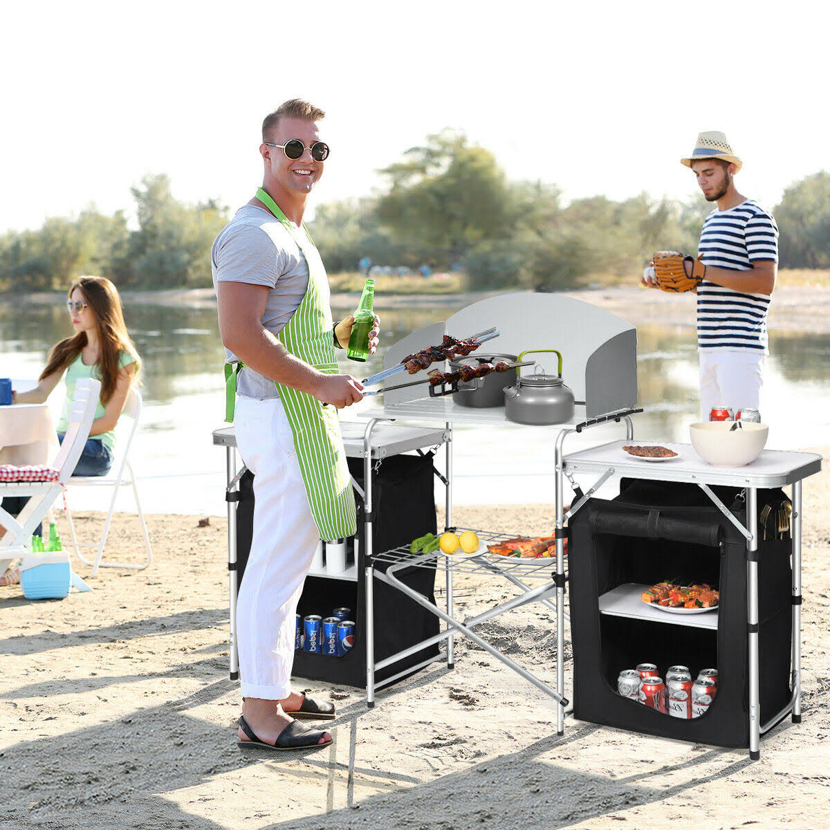 Folding Camping Table with Storage Organizer M3657