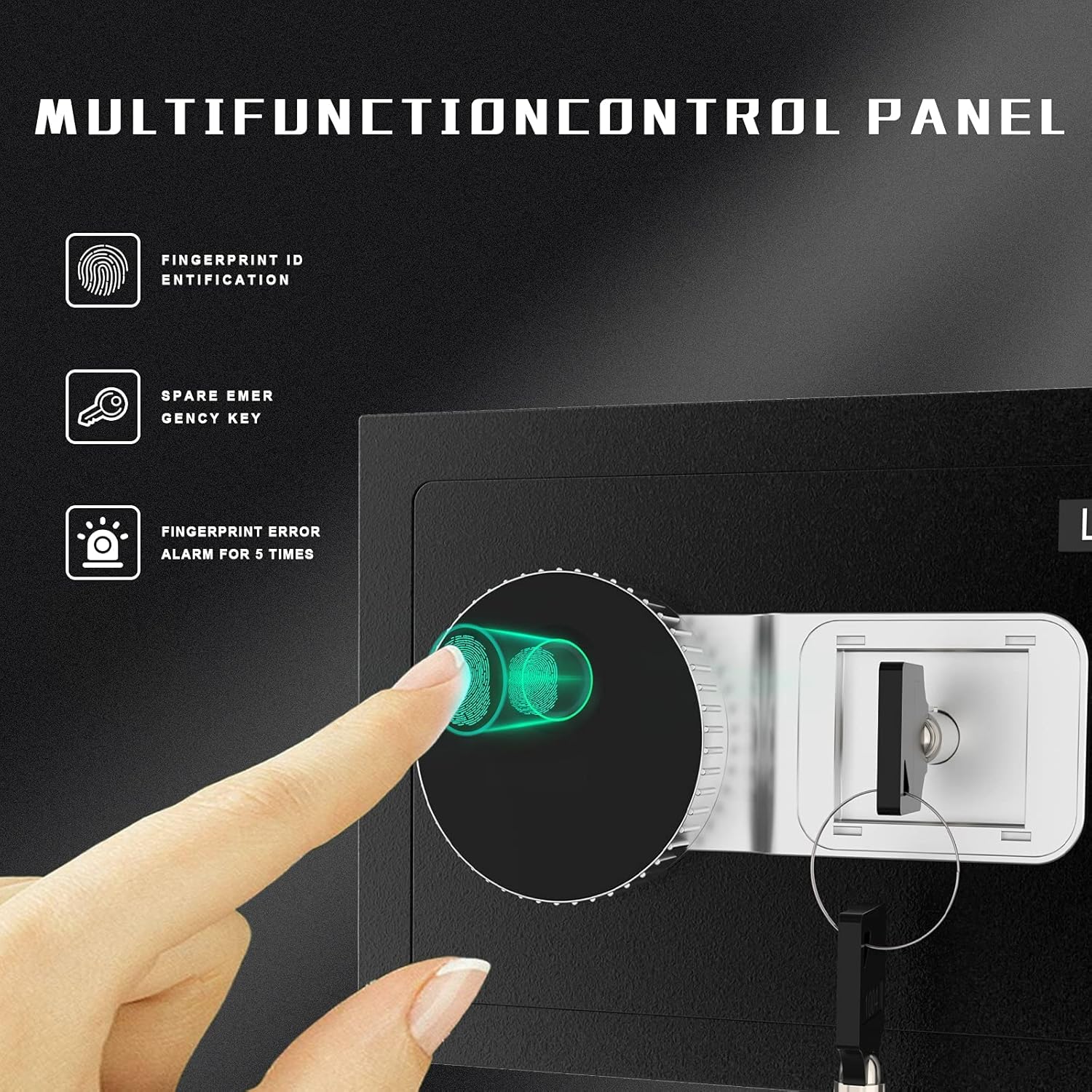 0.7 Cubic Feet Biometric Fingerprint Steel Home Safe B466