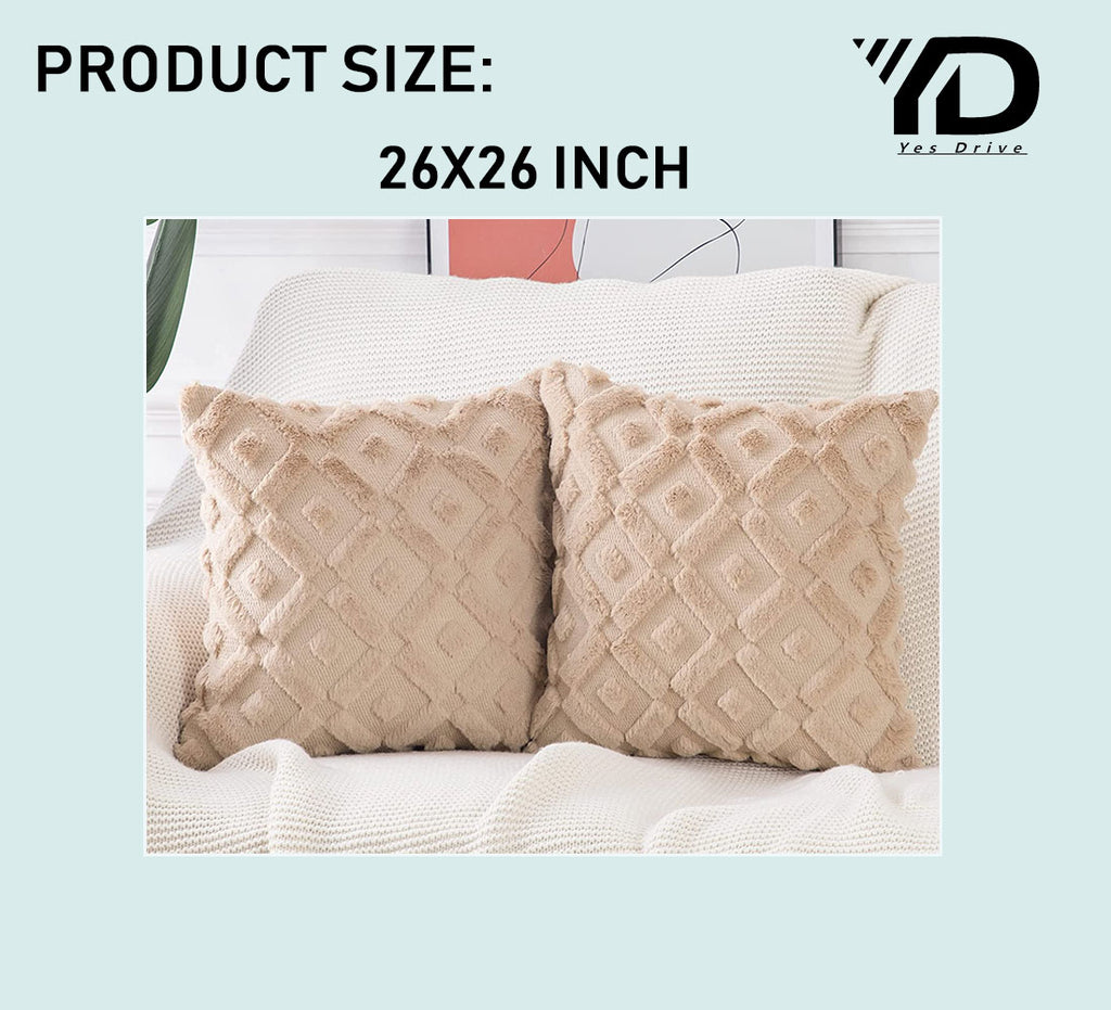 Set of 2 Soft Plush Velvet Decorative Throw Pillow Covers Square Cushion Case T632806