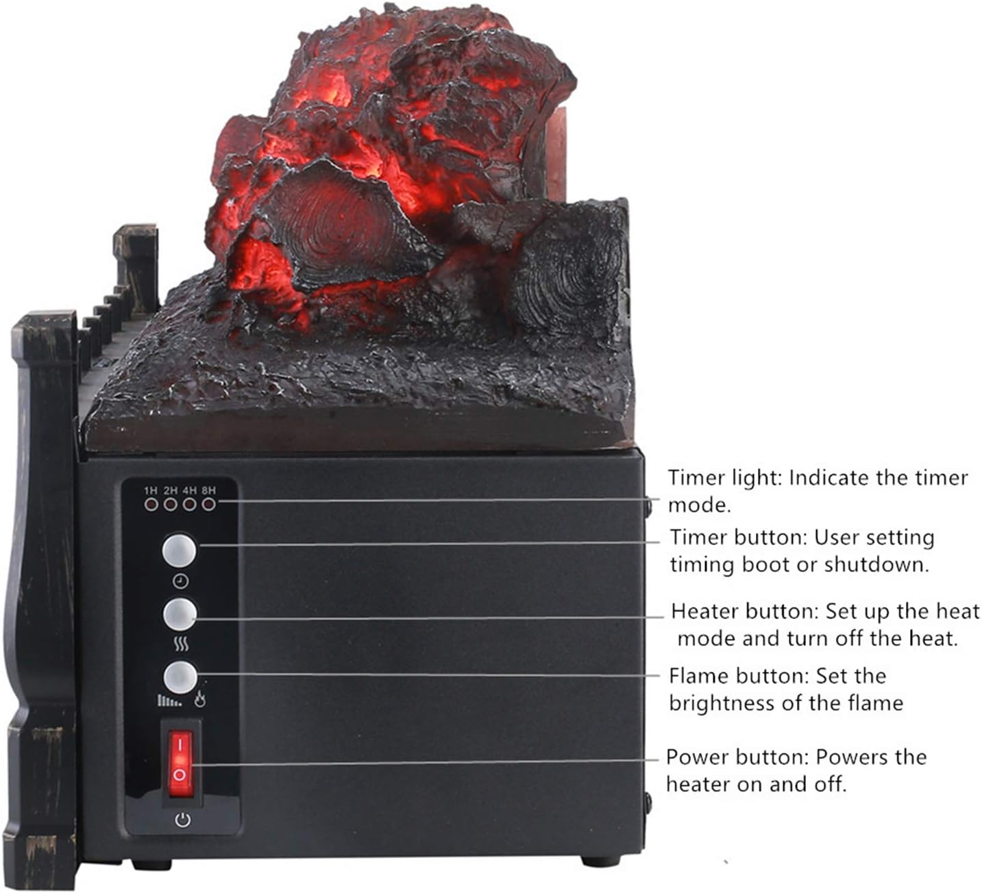 Electric Fireplace Stove Mica Heater 1500W E405587
