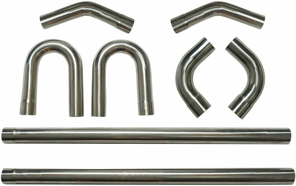 8PCS 2.25'' Mandrel Bend Exhaust Pipe Kit Stainless Q207