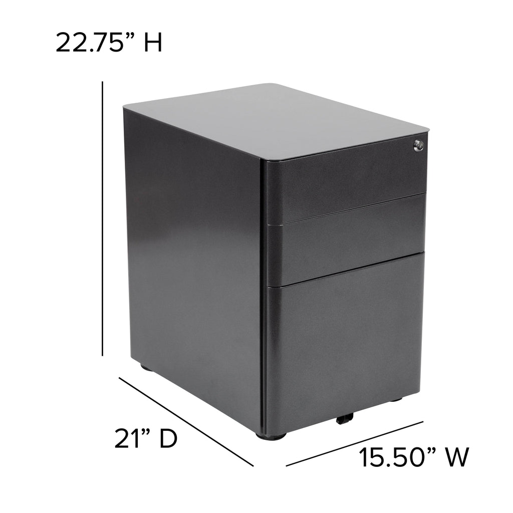 White 3-Drawer Locking Filing Cabinet Z937911