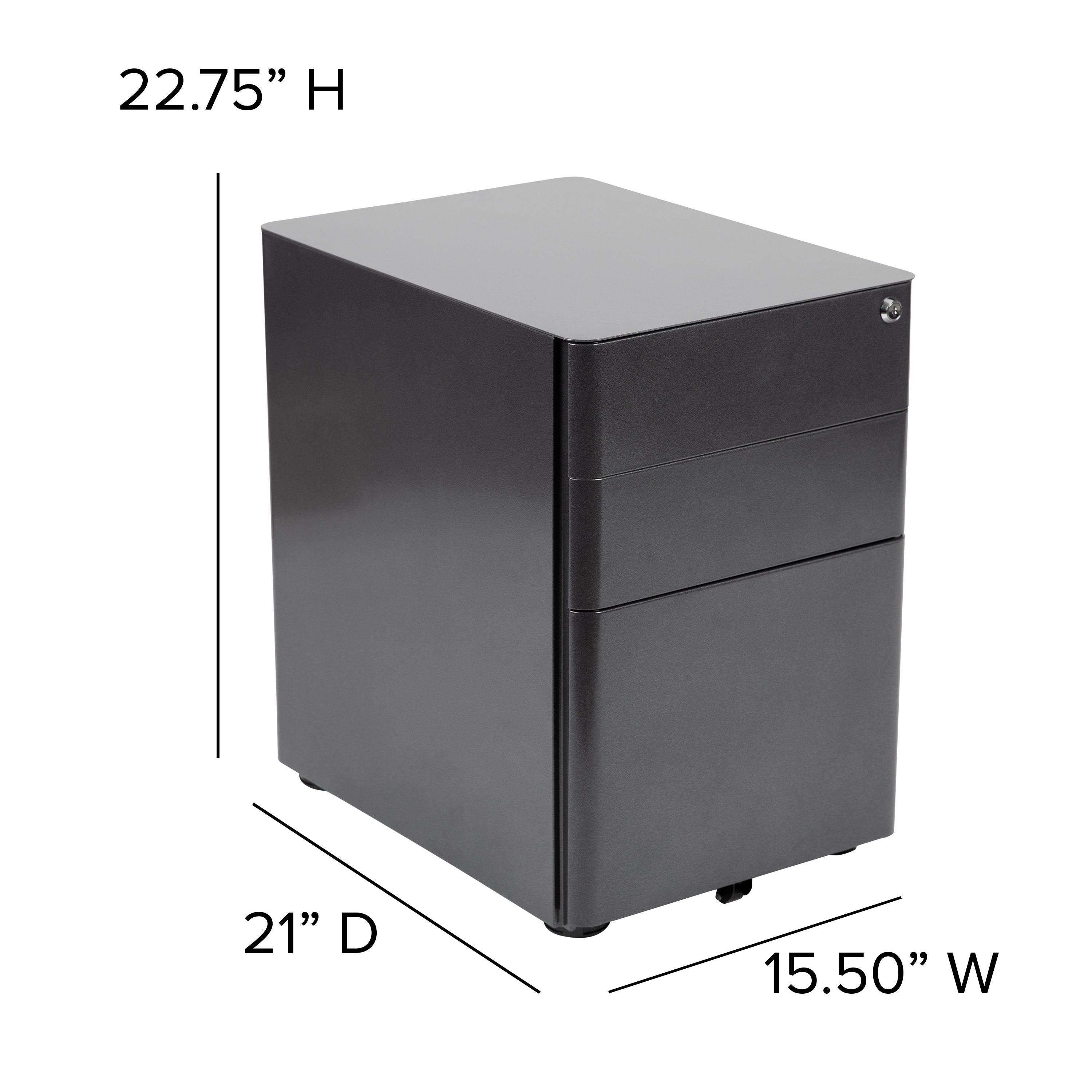 White 3-Drawer Locking Filing Cabinet Z937911