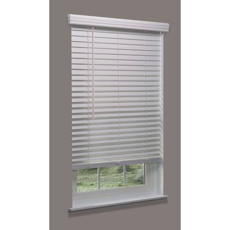 Cordless Faux Wood Blind, White, 21x22w x 56 G197