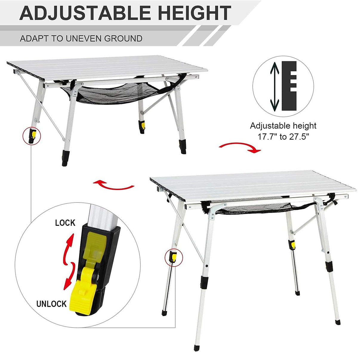 Portable Folding Camping Table Ultra Lightweight Aluminum N869