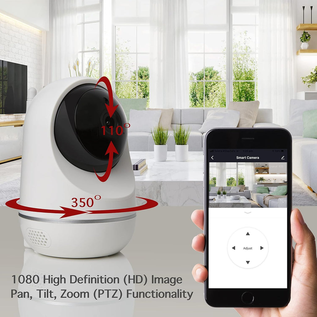Wi-Fi Camera Pan Tilt Zoom with Audio & Video Recording, Pack of 2 I78616