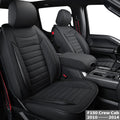 F150 Crew Cab Faux Leather Seat Covers (Black & Blue) P1784