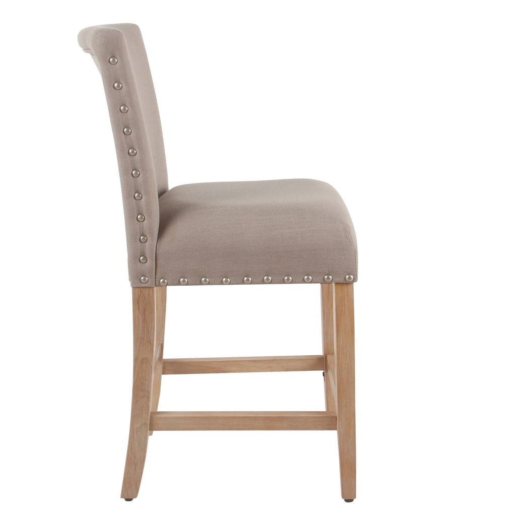 Tan Counter Stool with Nailheads U966032