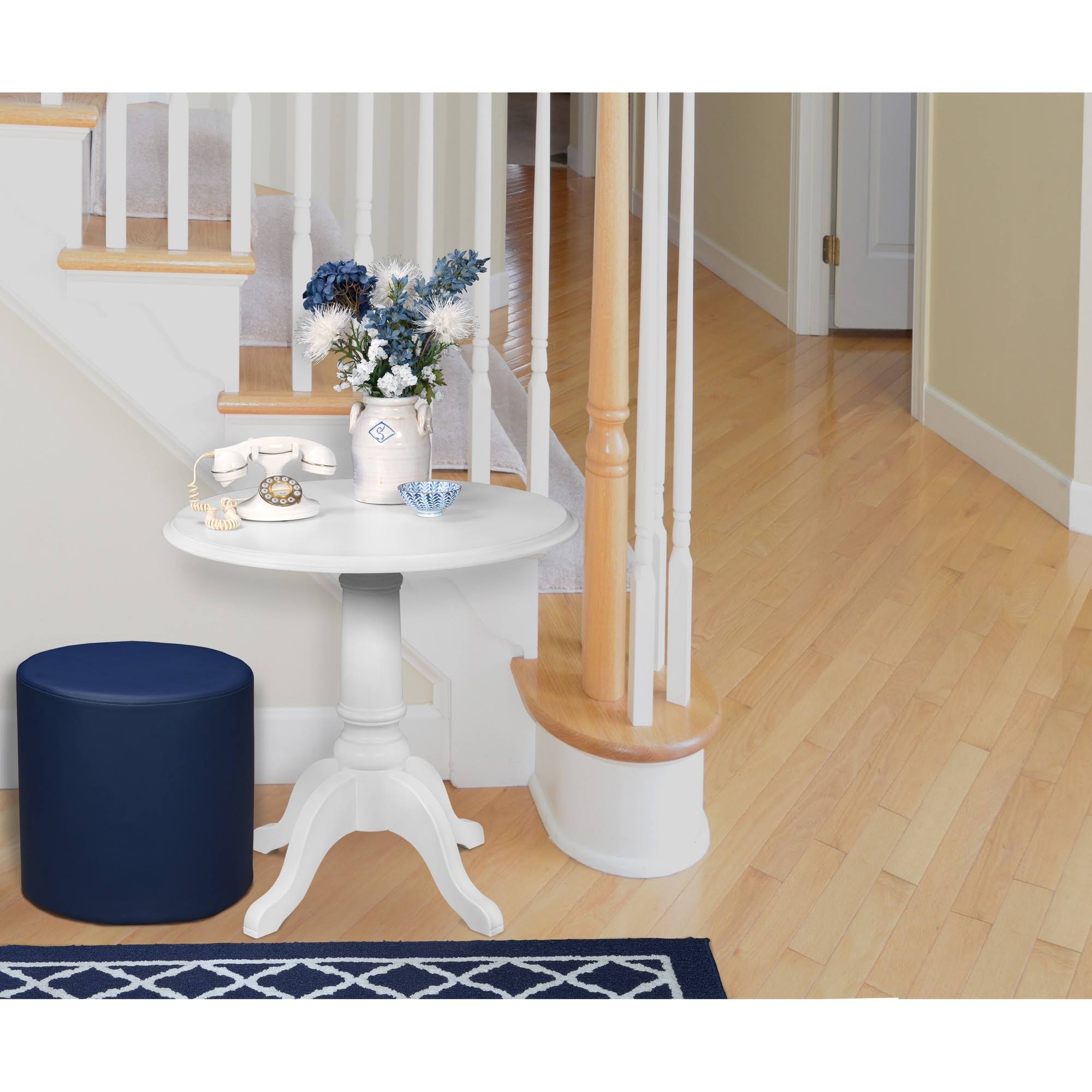 Naval Blue Round Ottoman J1237