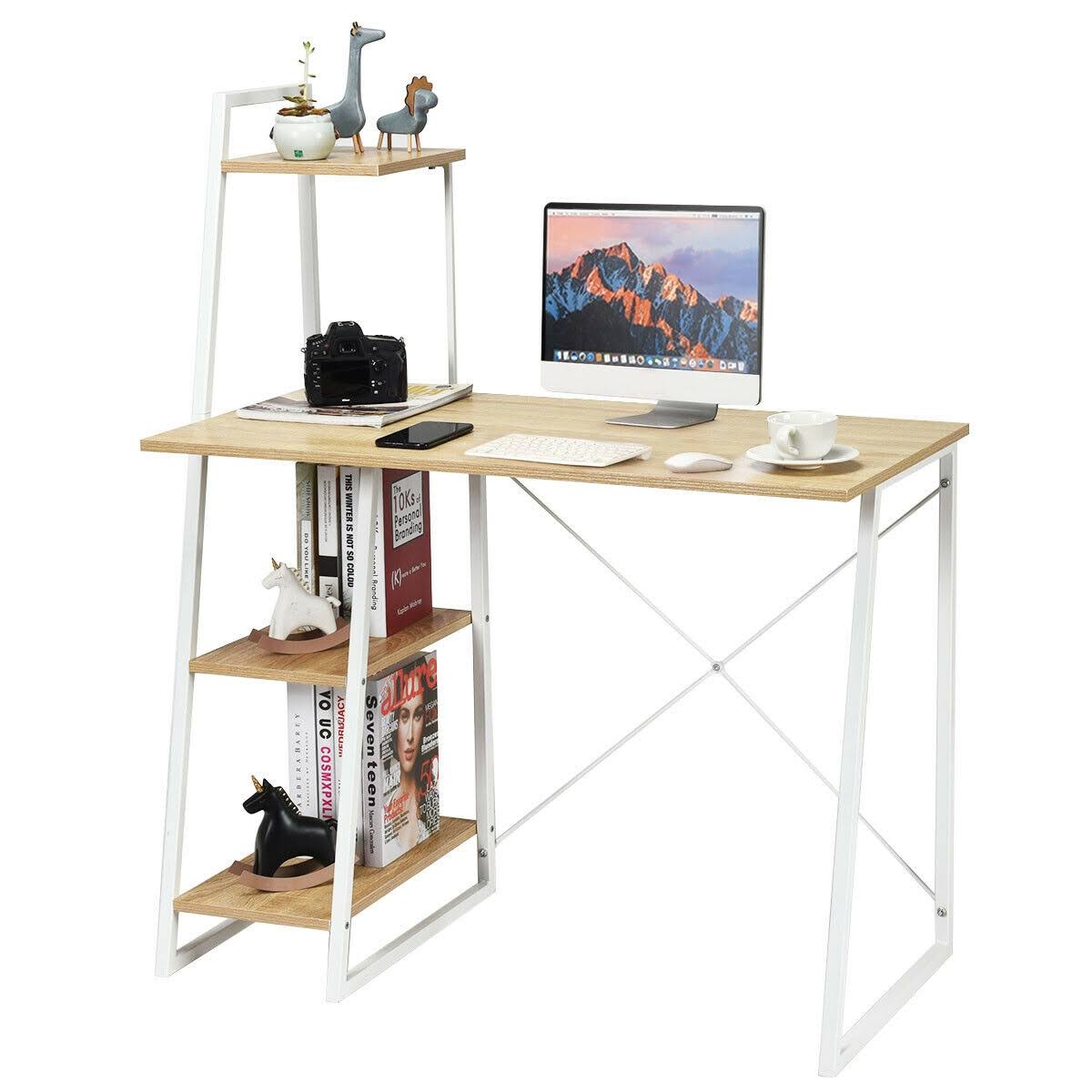 4 Tier Shelves Computer Desk X319