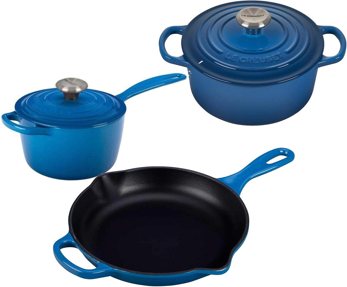 5 Piece Enameled Cast-Iron Cookware Set A89425