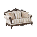 Pattern Fabric Loveseat Sofa with 3 Pillows P9904