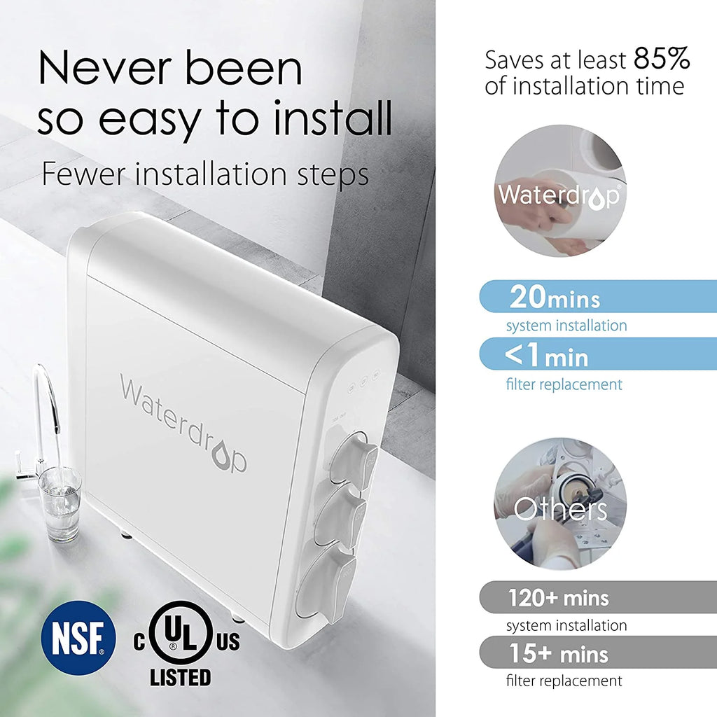 Tankless 7 Stage Reverse Osmosis Drinking Water Filtration System with Smart Faucet H753