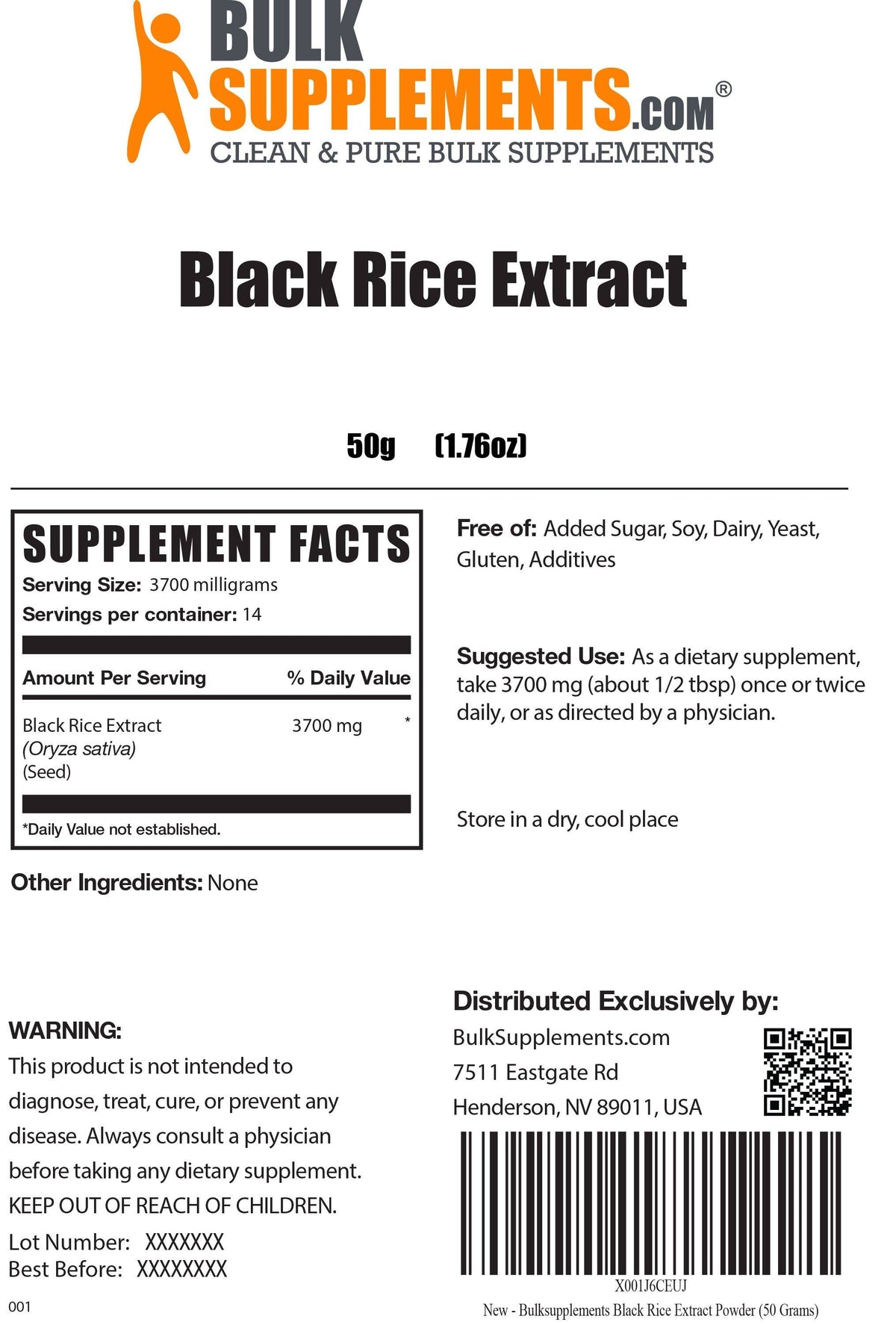 Black Rice Extract Powder 1kg K4125