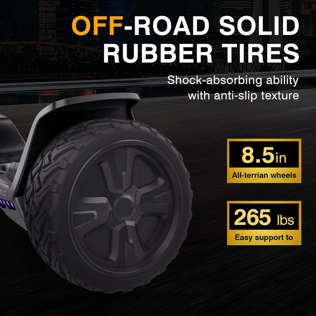 8.5'' All Terrain Hoverboard with Bluetooth and LED Lights K839