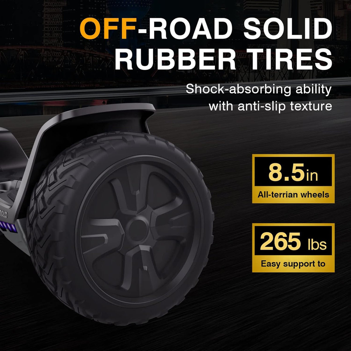 8.5'' All Terrain Hoverboard with Bluetooth and LED Lights K839