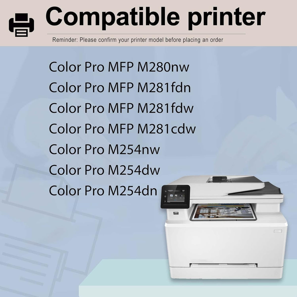 3 Pack 202X Toner Cartridge Compatible for HP Color Pro M254nw M254dw M254dn MFP M280nw M281fdn M281fdw M281cdw Printers M8391