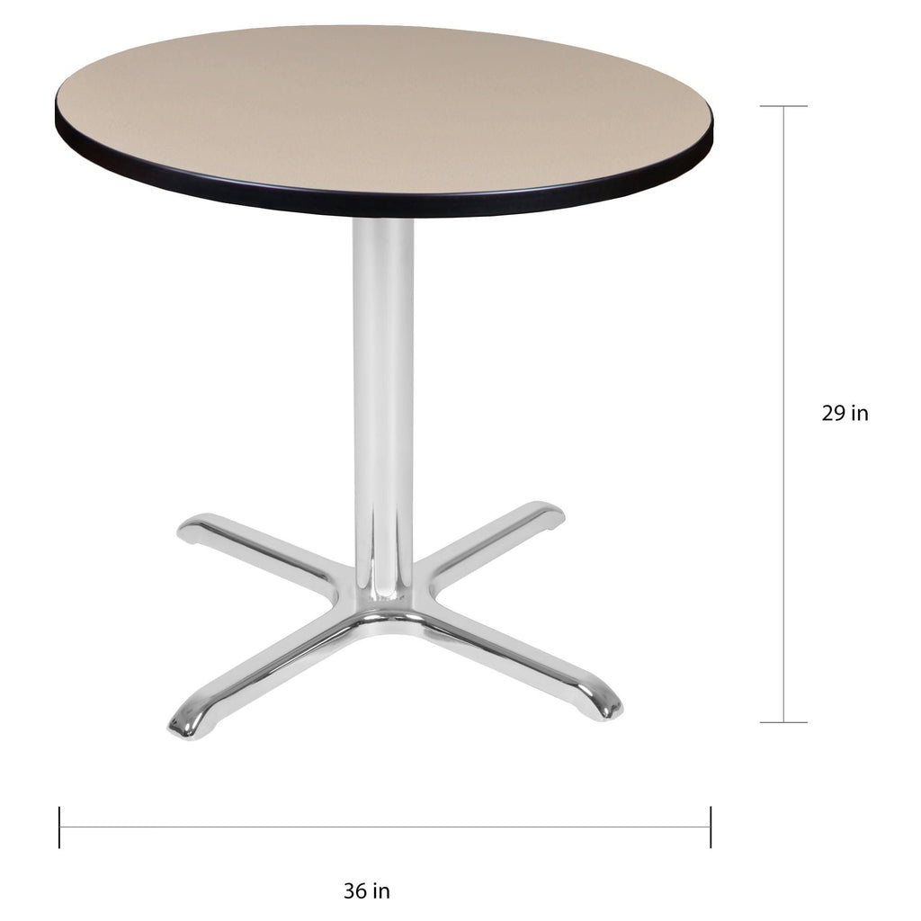 Maple/Grey Round X-Base Table E688371