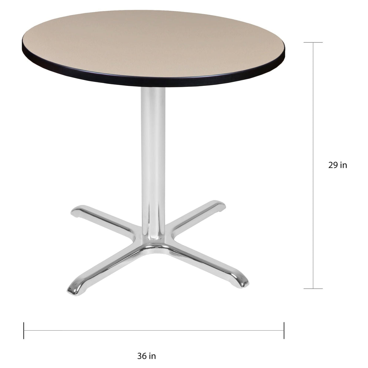 Maple/Grey Round X-Base Table E688371