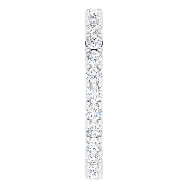 14K White 7/8 CTW Natural Diamond Eternity Band Size 5 P236893