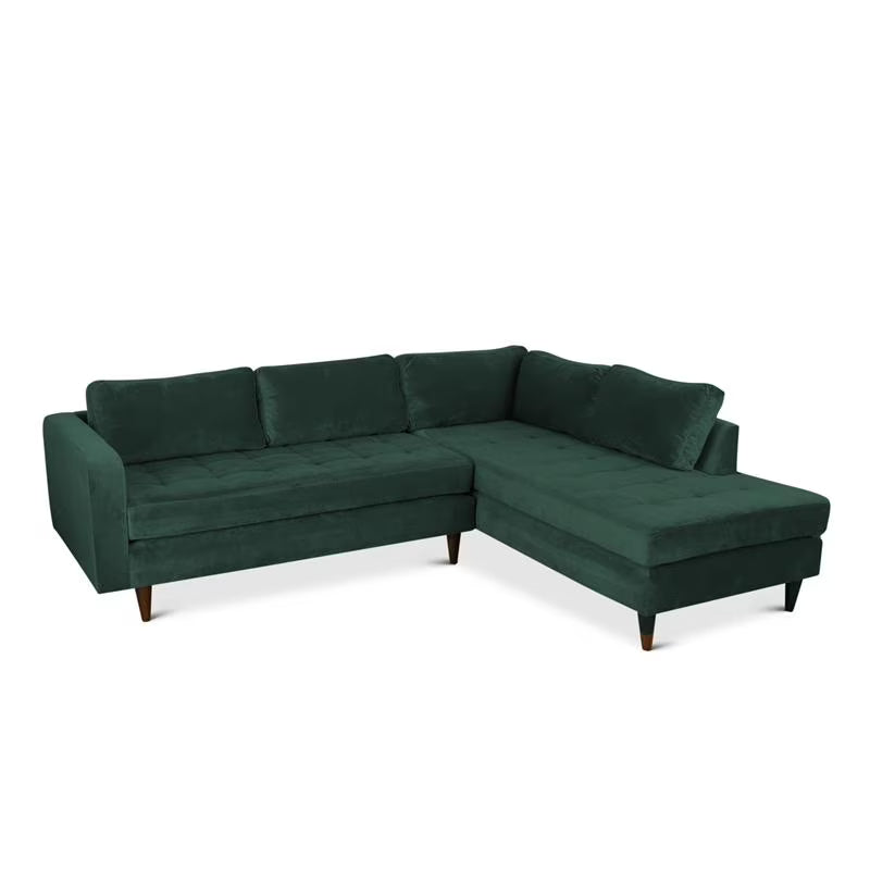 Green Velvet Corner Sectional Sofa P644849