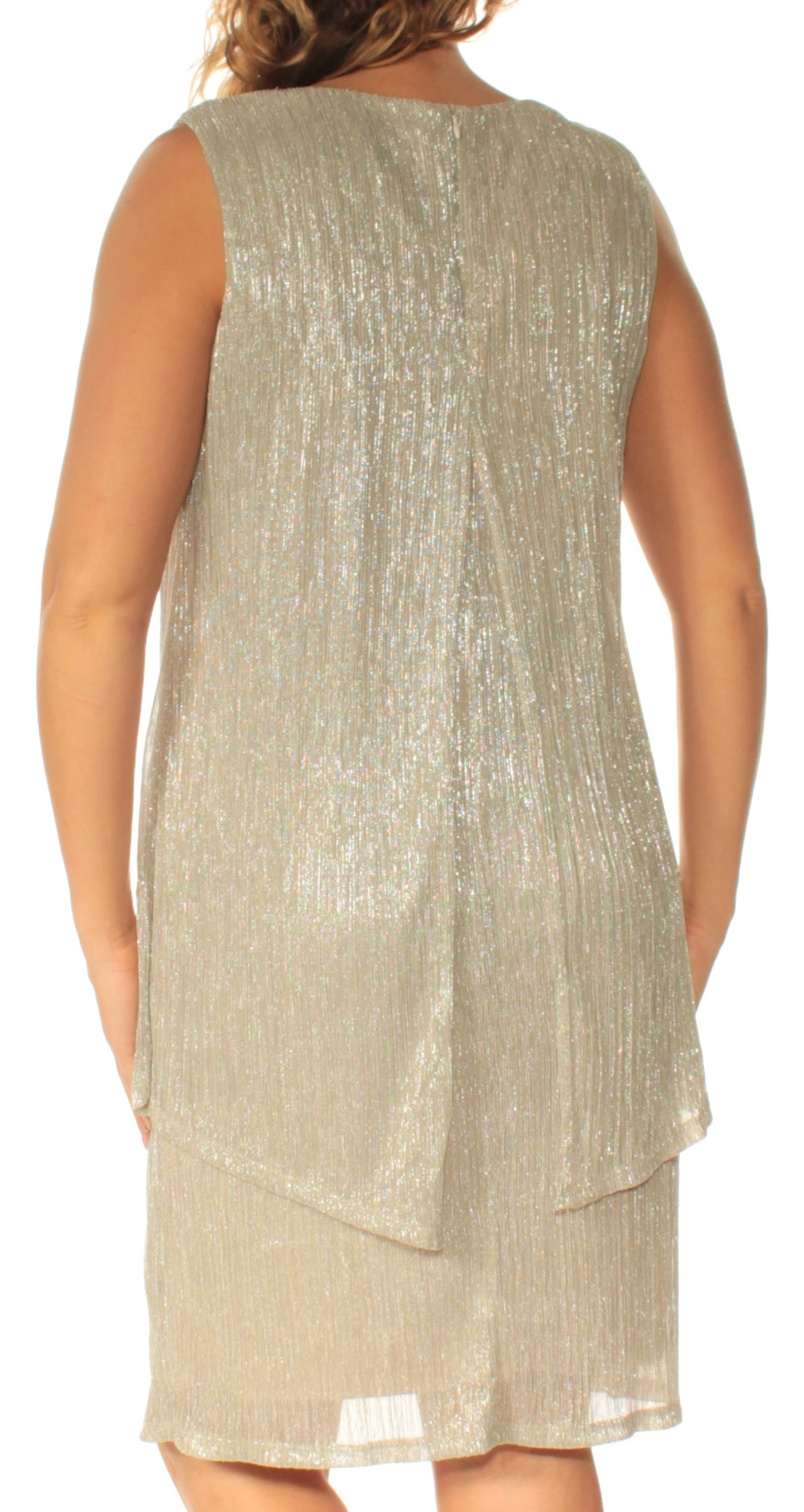 Silver Beaded Shift Dress D59929