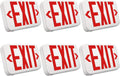LED Exit Sign with Battery Backup, Double Face, Hardwired, Pack of 6 A3615
