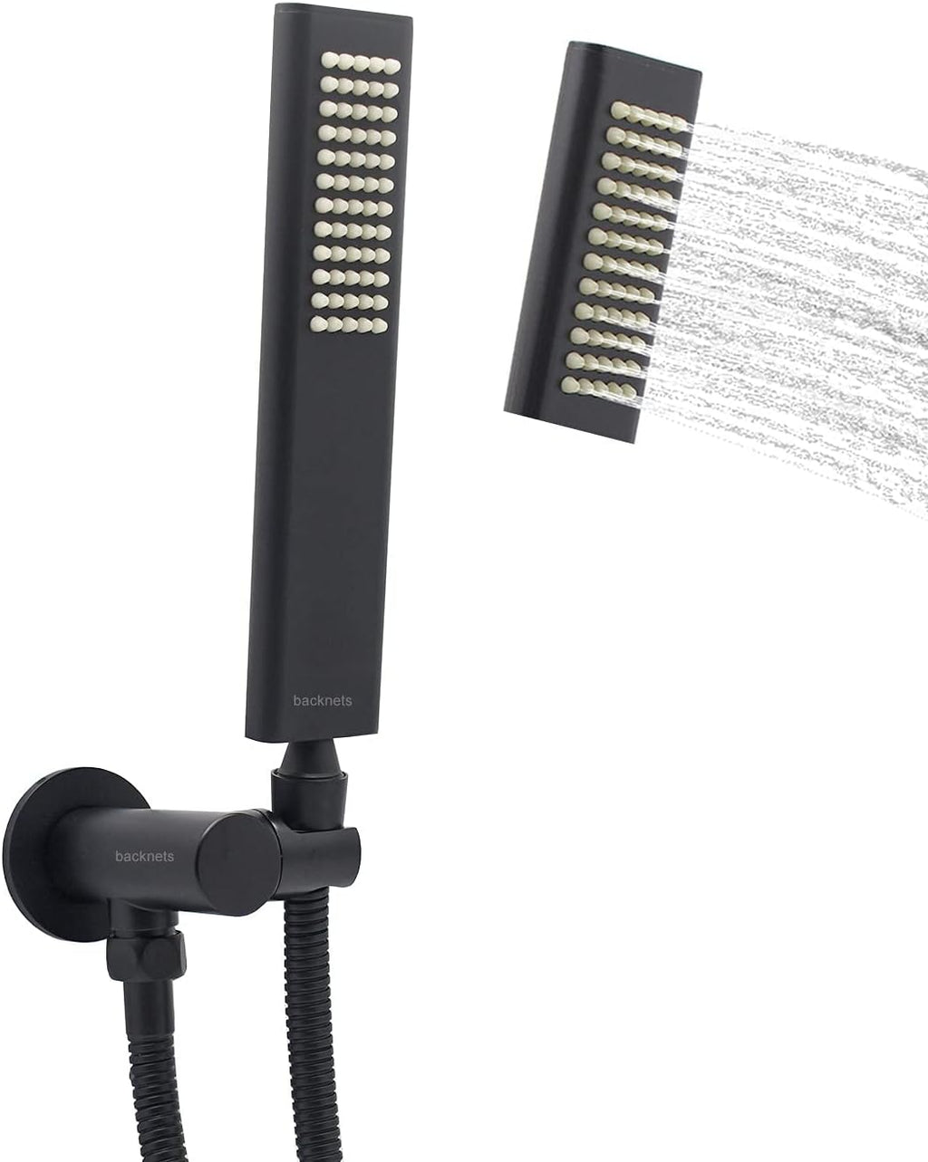 Matte Black Solid Brass Hand Held Shower Wand and Hose Set, Pack of 2 Z473