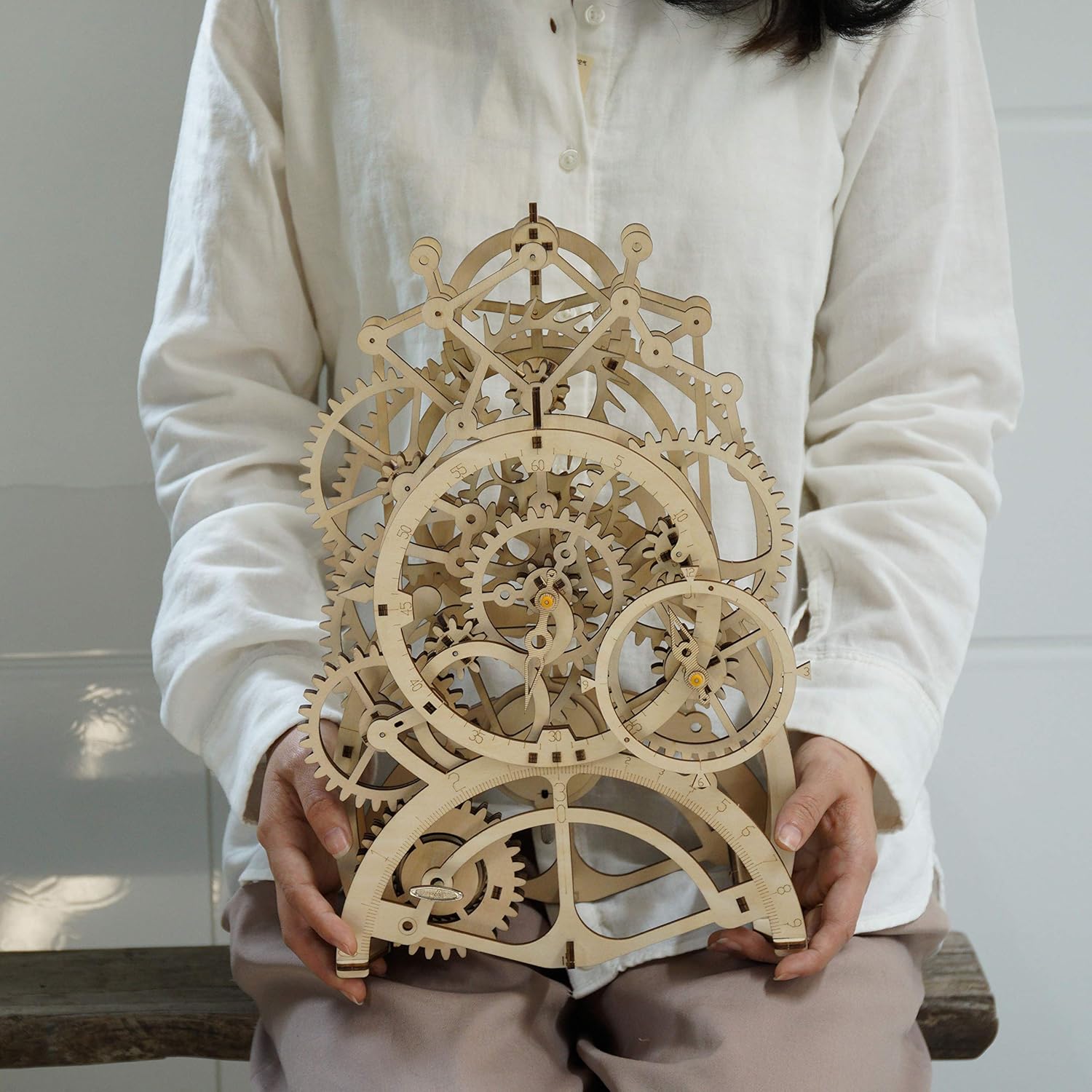 Pendulum Clock 3D Wooden Puzzle DIY Model Building Kit Q7156