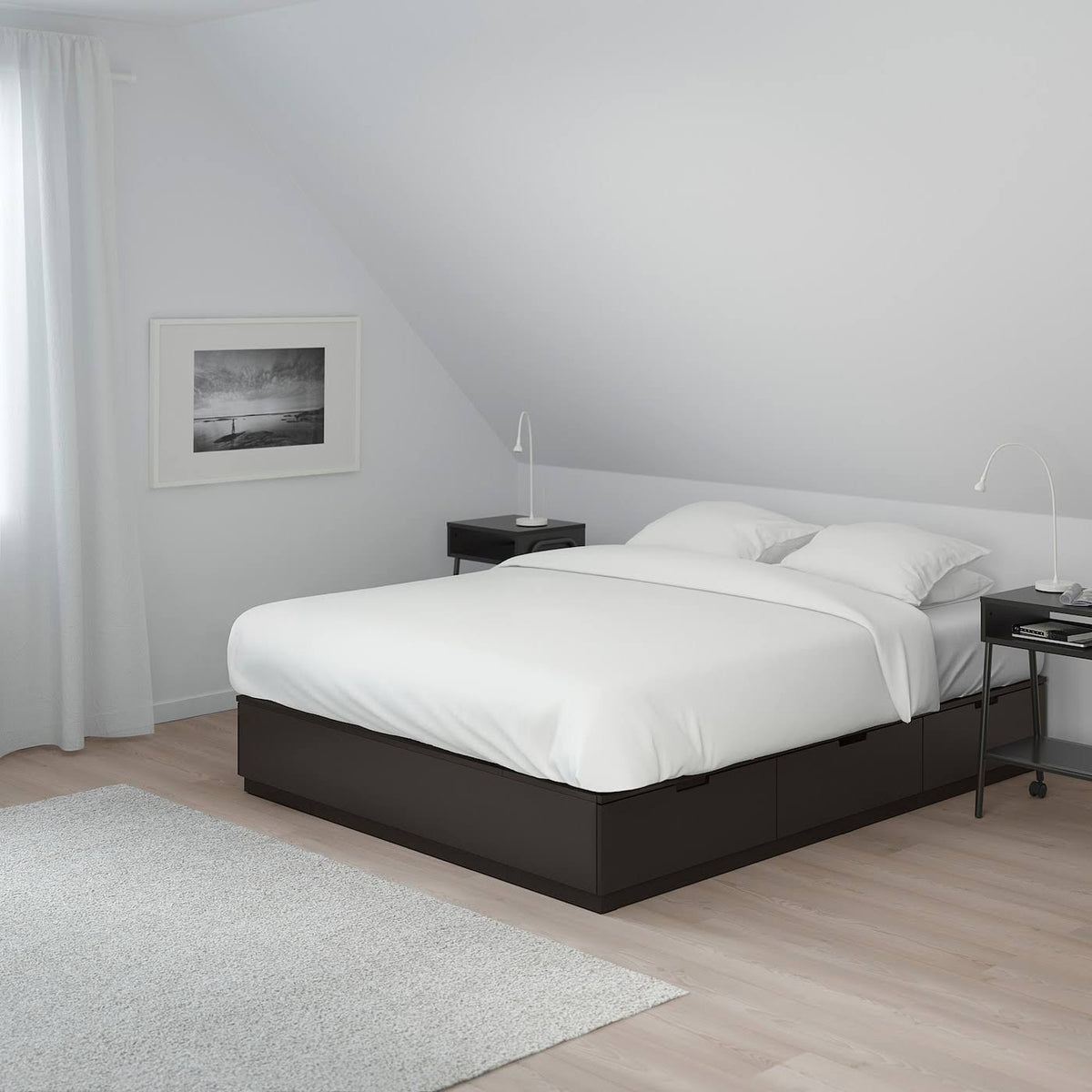 King Anthracite Bed Frame with Storage A27596