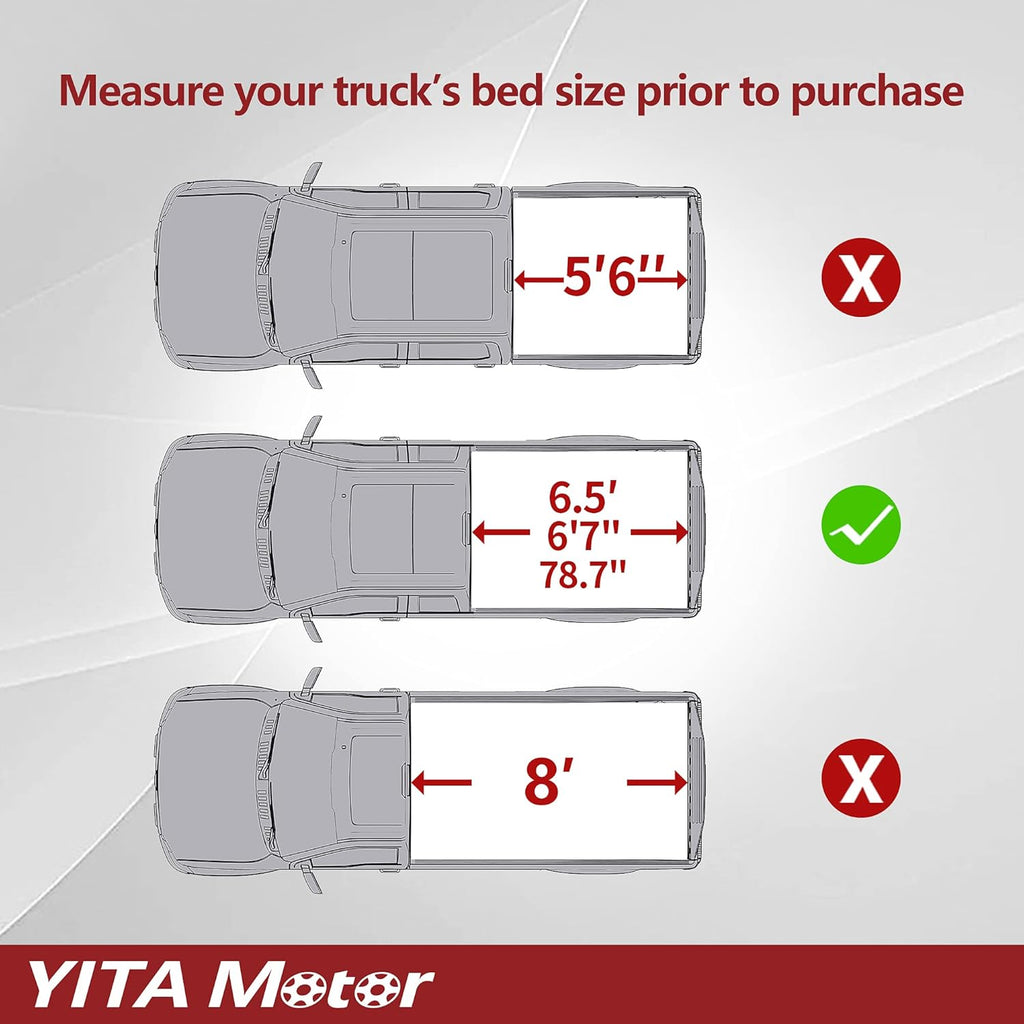 Soft Tri-fold Truck Bed Tonneau Cover for 6.5 ft Bed J29029