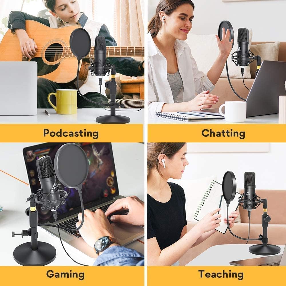 USB Condenser Microphone Kit with Aluminum Organizer Storage Case, Pack of 2 O3080