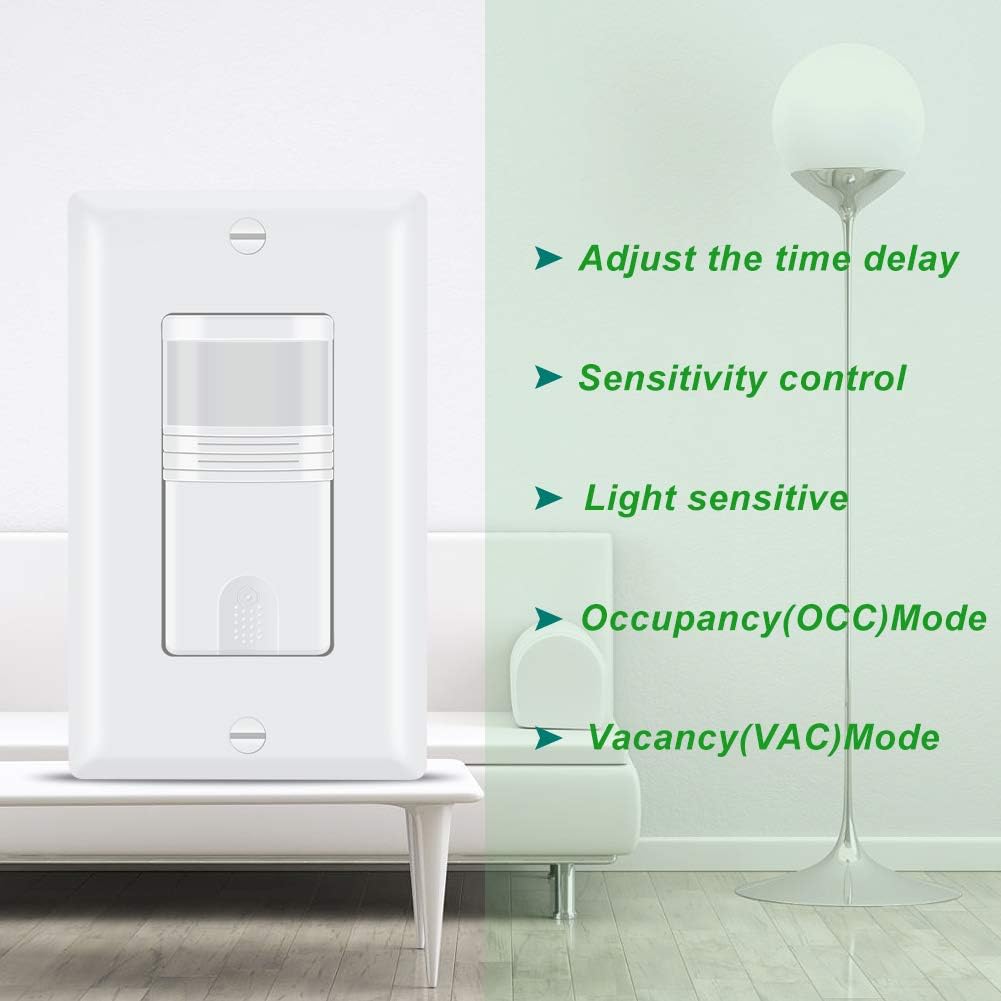 Motion Activated Wall Switch, Single Pole, 10 Pack A2945