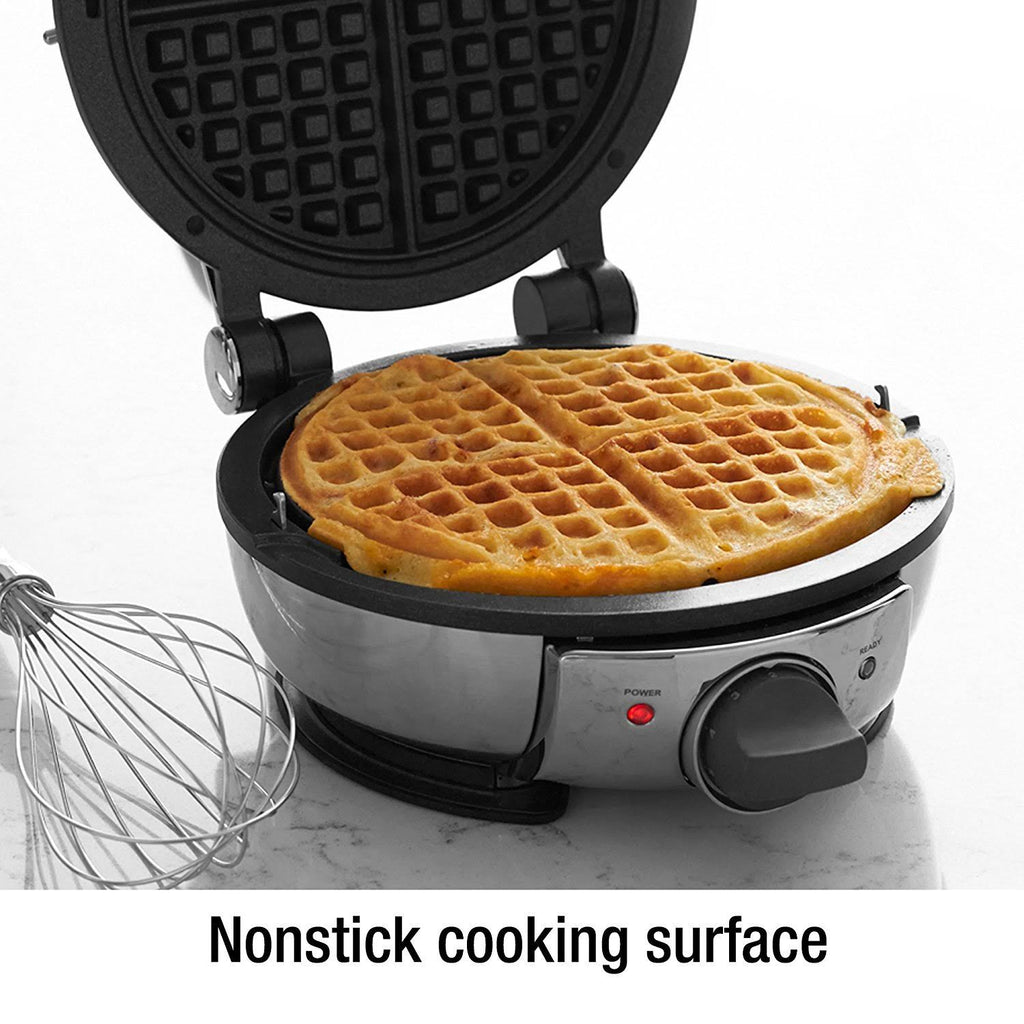 Stainless Steel Round Waffle Maker with 7 Browning F145