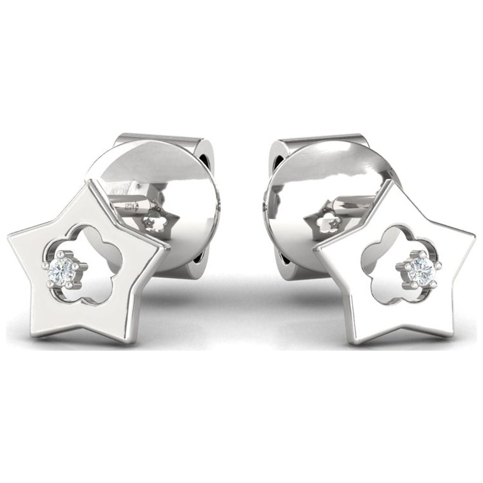 18kt Yellow/White Gold Diamond Stud Earring D528465